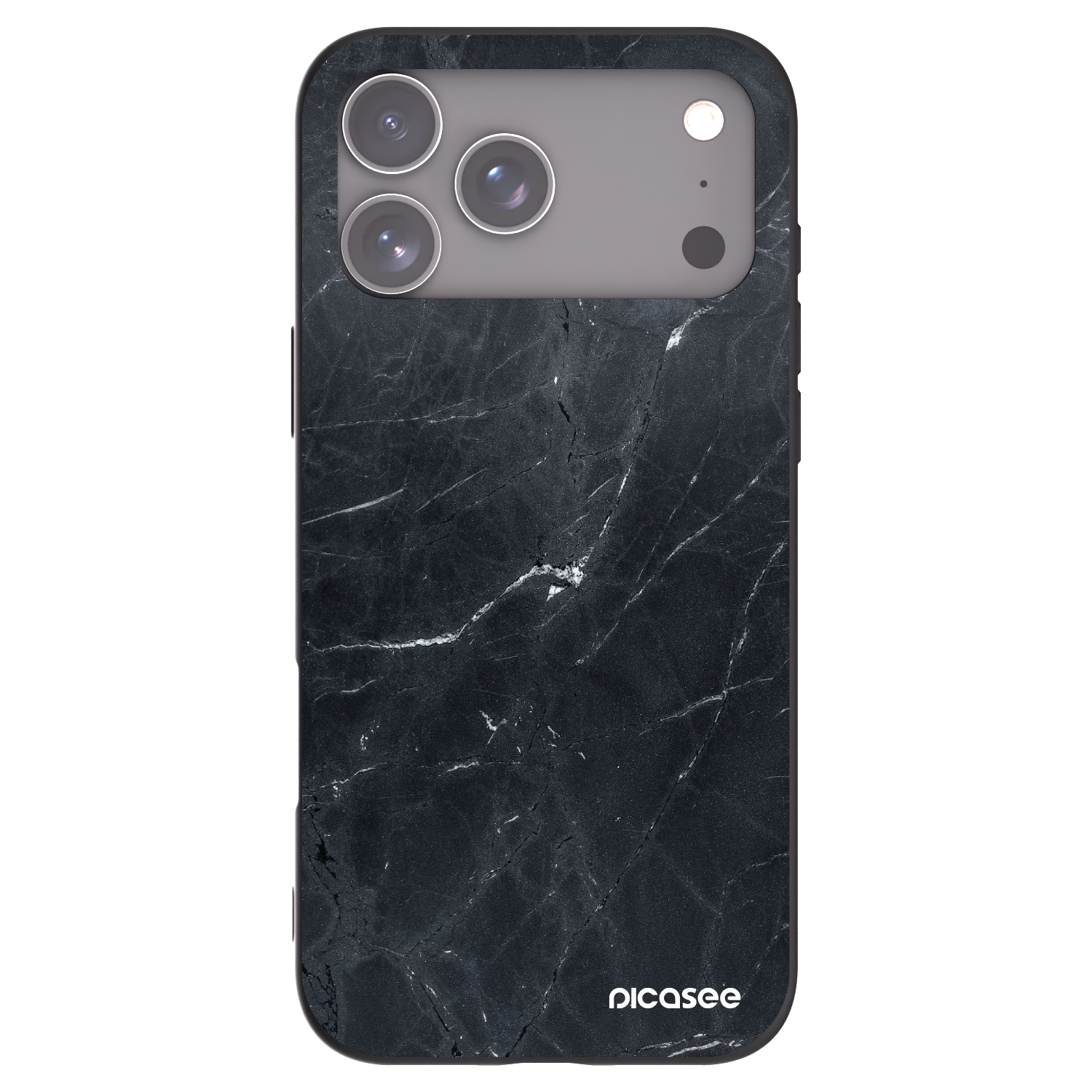 Picasee husă neagră din silicon pentru Apple iPhone 17 Pro Max - Black marble