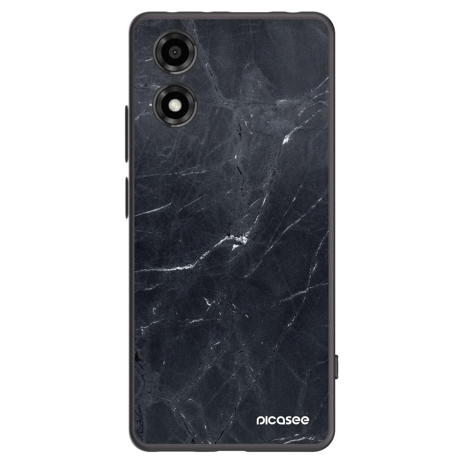 Picasee husă neagră din silicon pentru Motorola Moto E14 - Black marble
