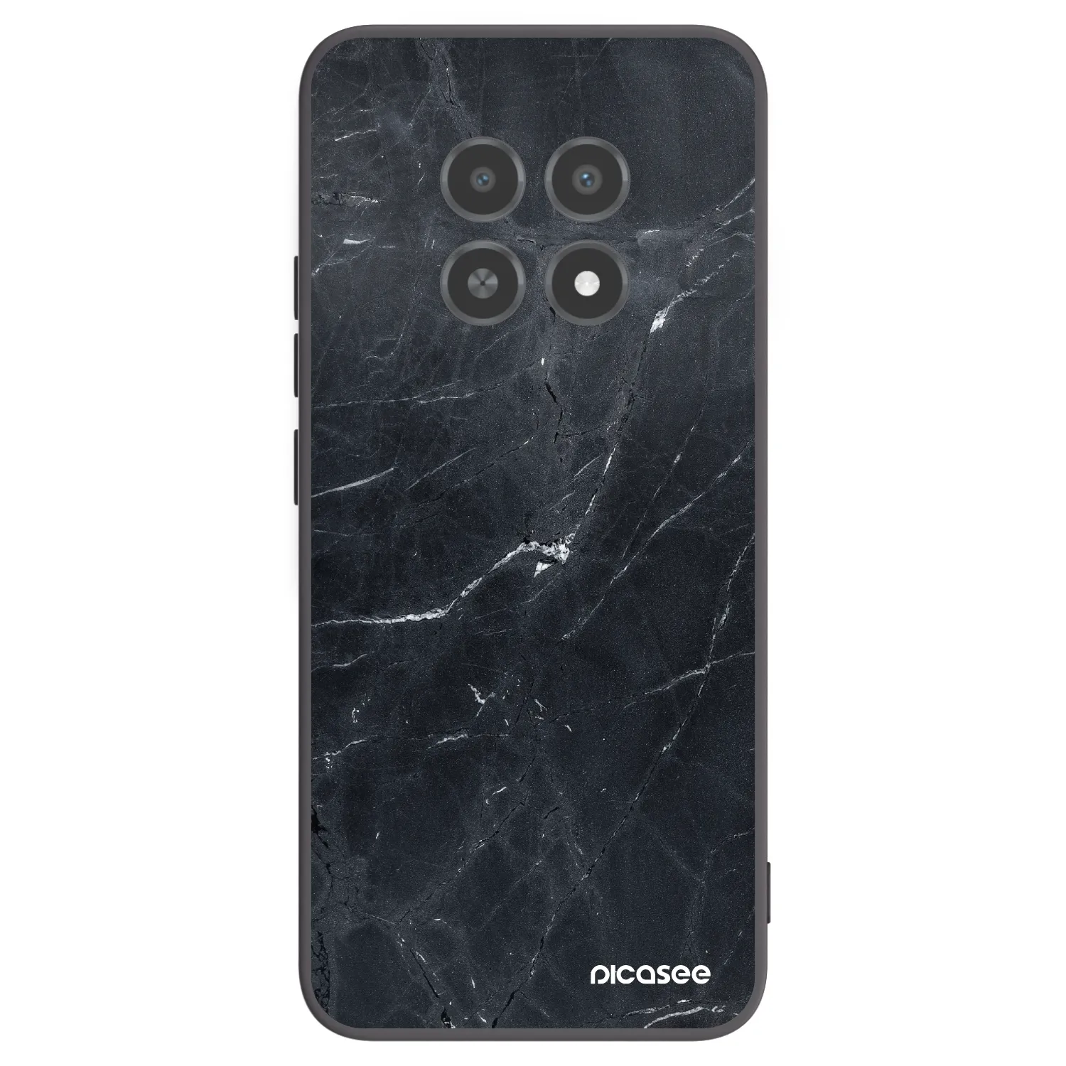 Picasee husă neagră din silicon pentru Realme 12X - Black marble