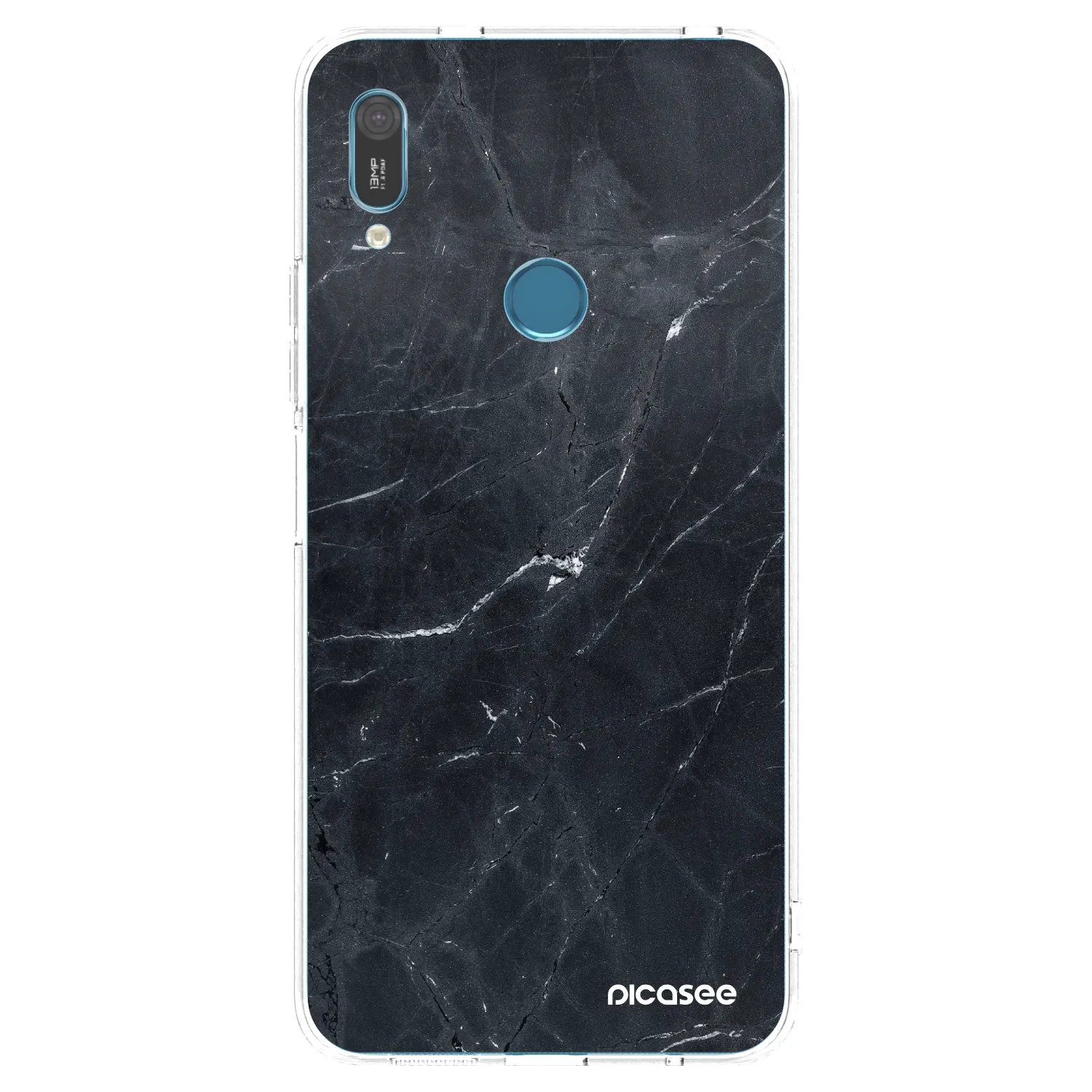 Picasee husă transparentă din silicon pentru Huawei Y6 2019 - Black marble