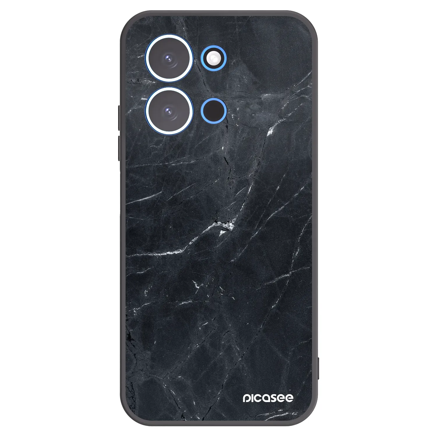 Picasee husă neagră din silicon pentru Xiaomi Redmi 15C 4G - Black marble