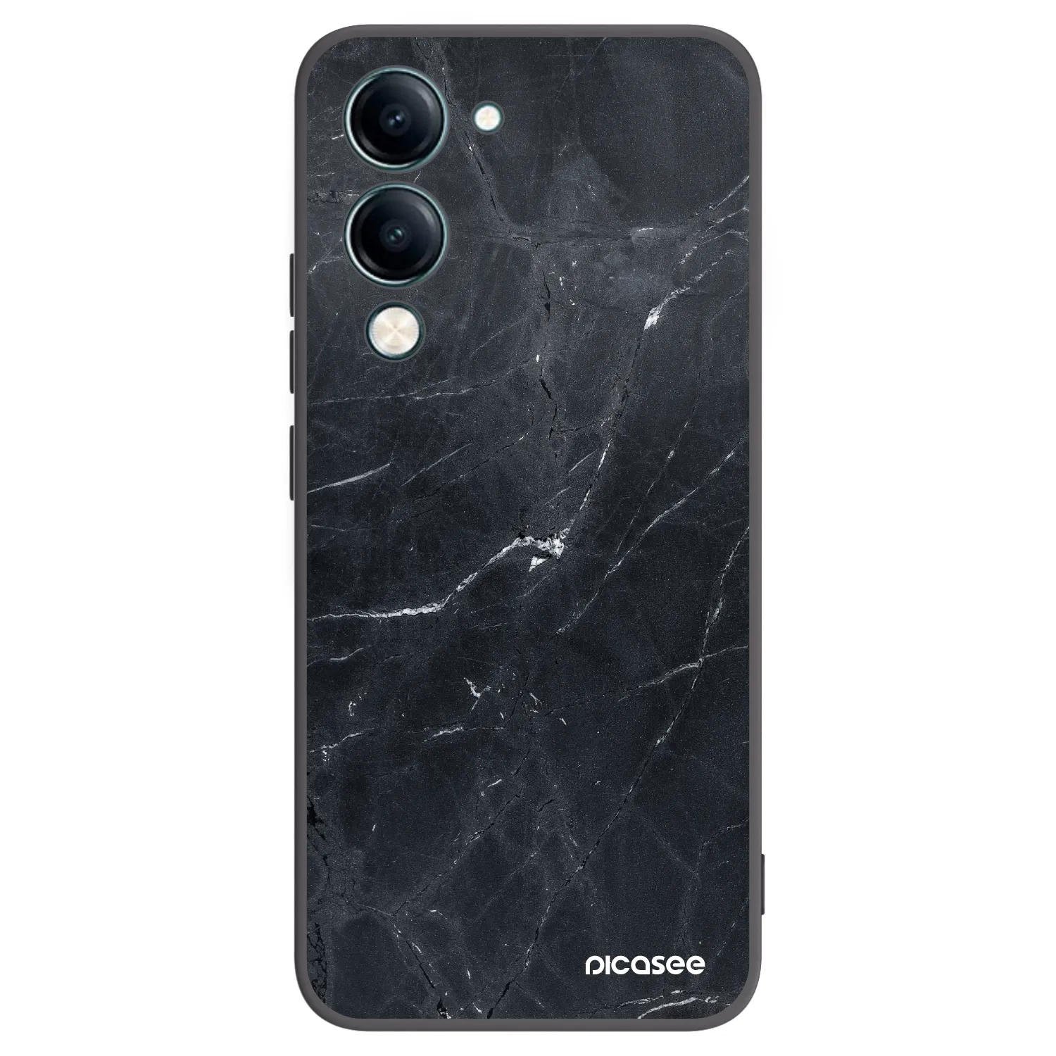 Picasee husă neagră din silicon pentru Vivo Y29s 5G - Black marble
