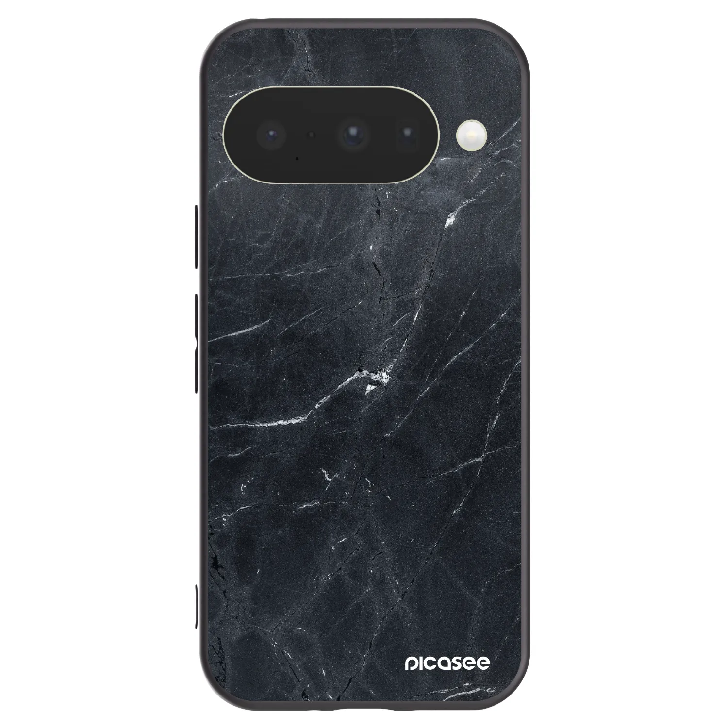 Picasee husă neagră din silicon pentru Google Pixel 10 - Black marble