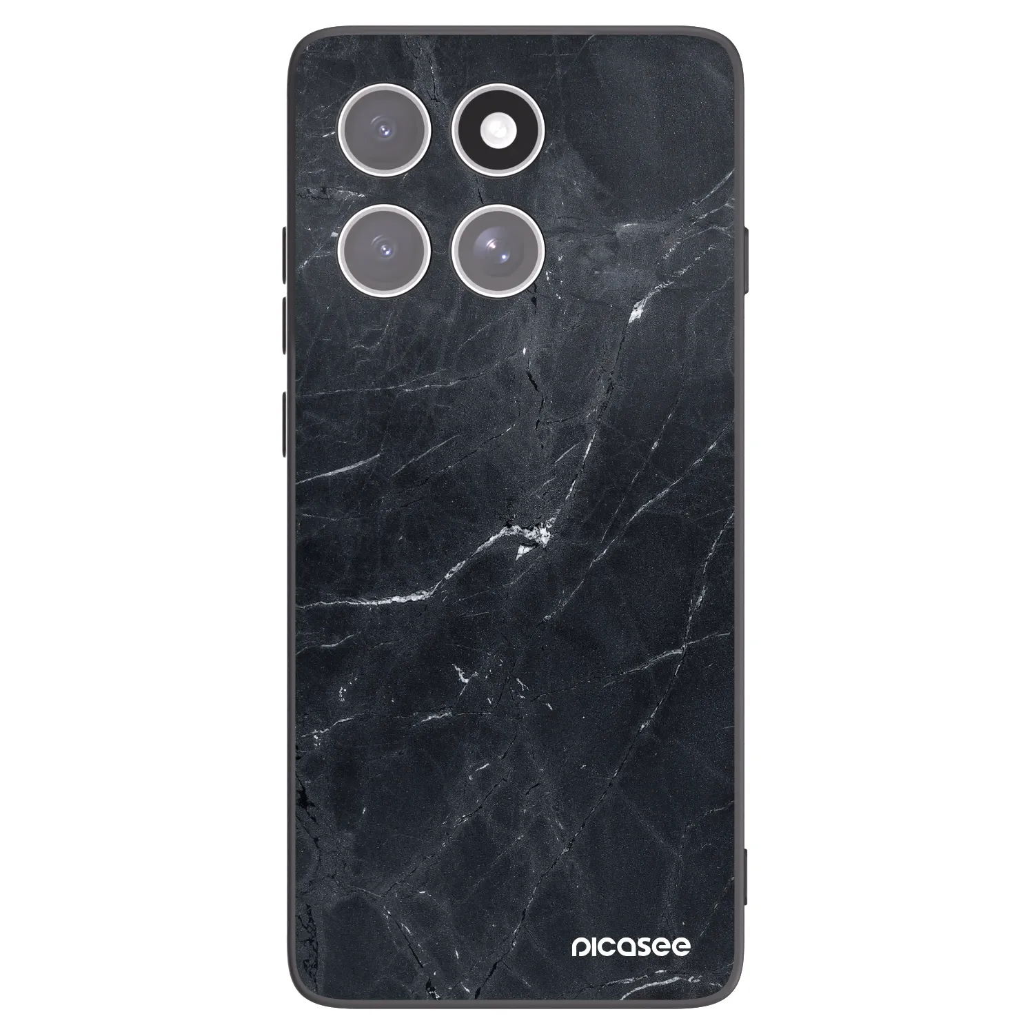 Picasee husă neagră din silicon pentru Motorola Edge 60 Fusion - Black marble