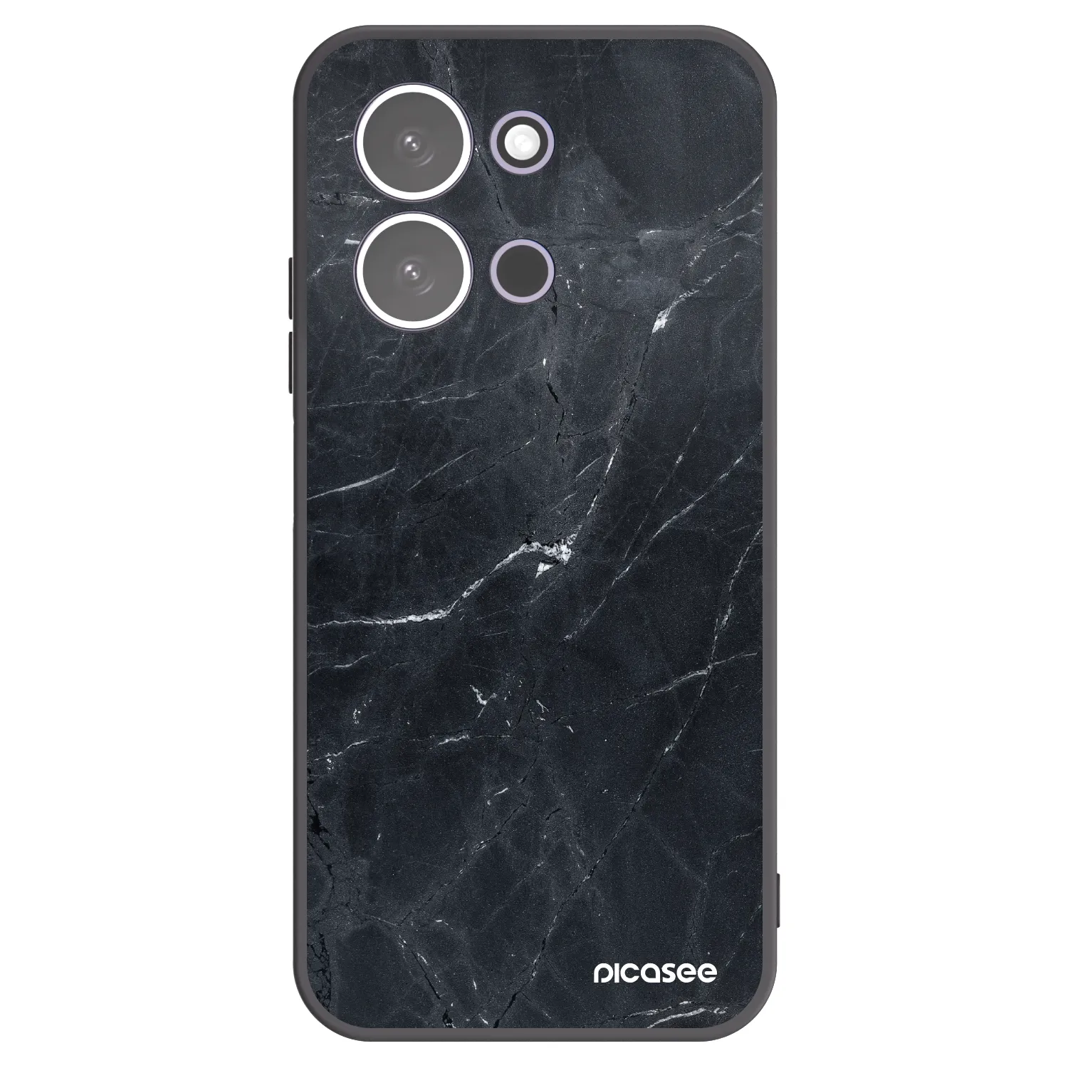 Picasee husă neagră din silicon pentru Xiaomi Redmi 15C 5G - Black marble