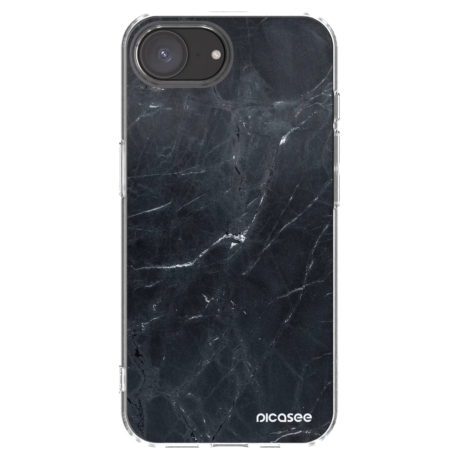 Picasee husă transparentă din silicon pentru Apple iPhone 17e - Black marble