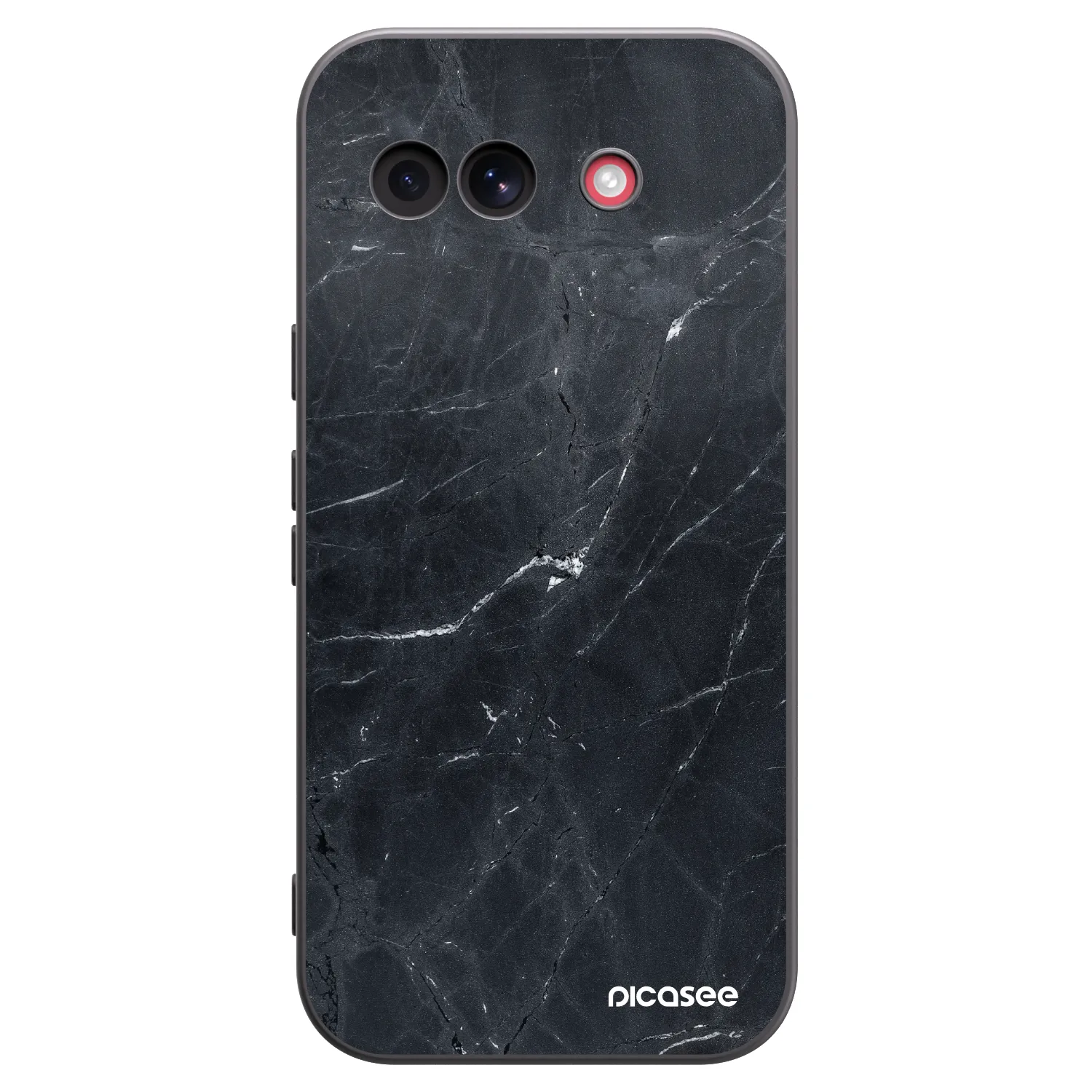 Picasee husă neagră din silicon pentru Google Pixel 10a - Black marble