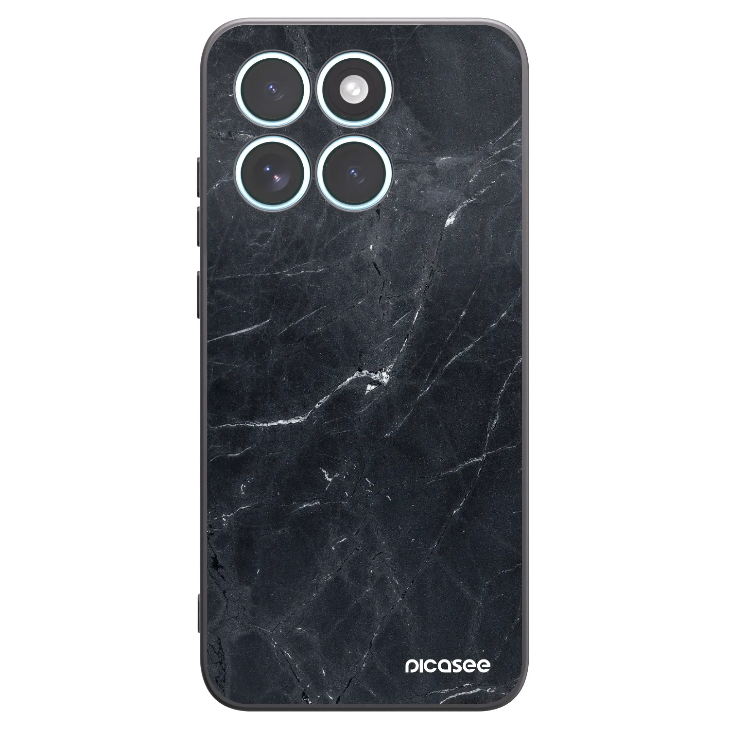Picasee husă neagră din silicon pentru Motorola Edge 70 Fusion - Black marble