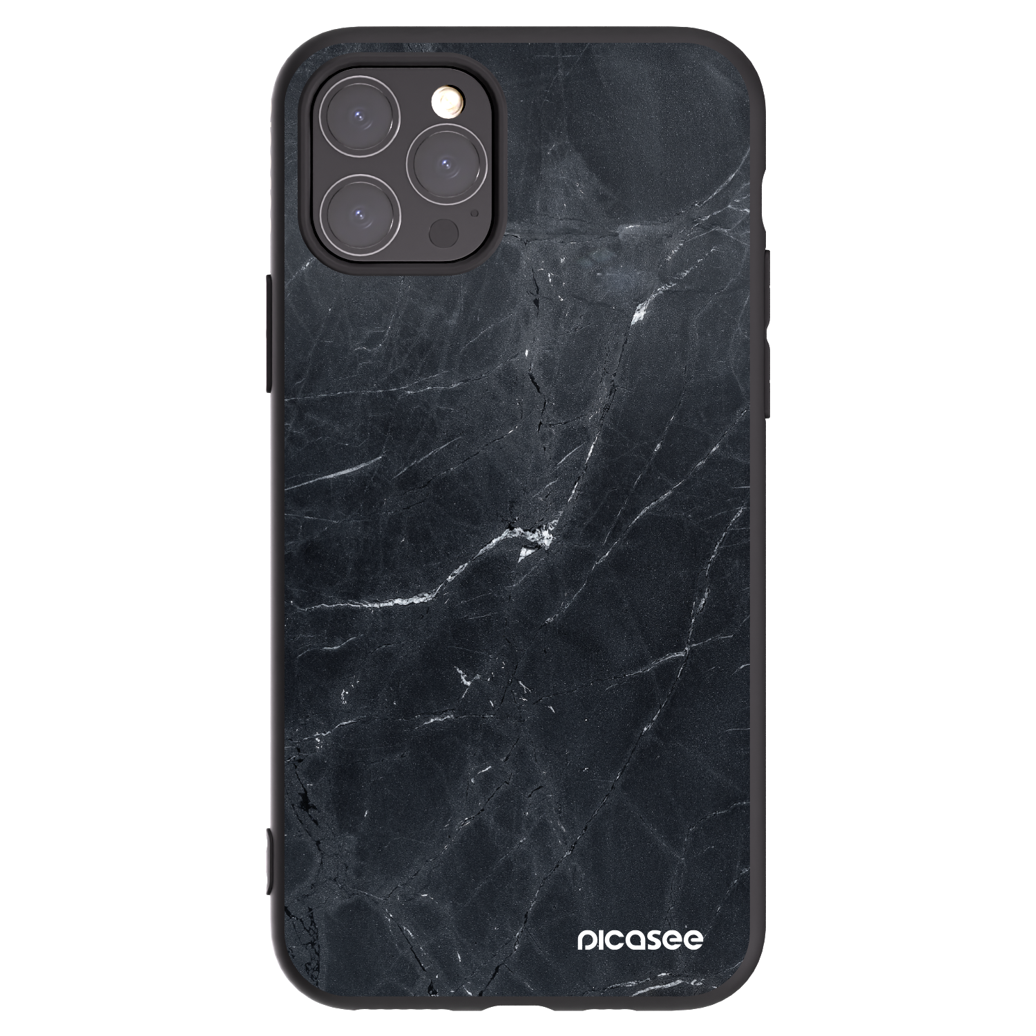 Picasee husă neagră din silicon pentru Apple iPhone 11 Pro - Black marble