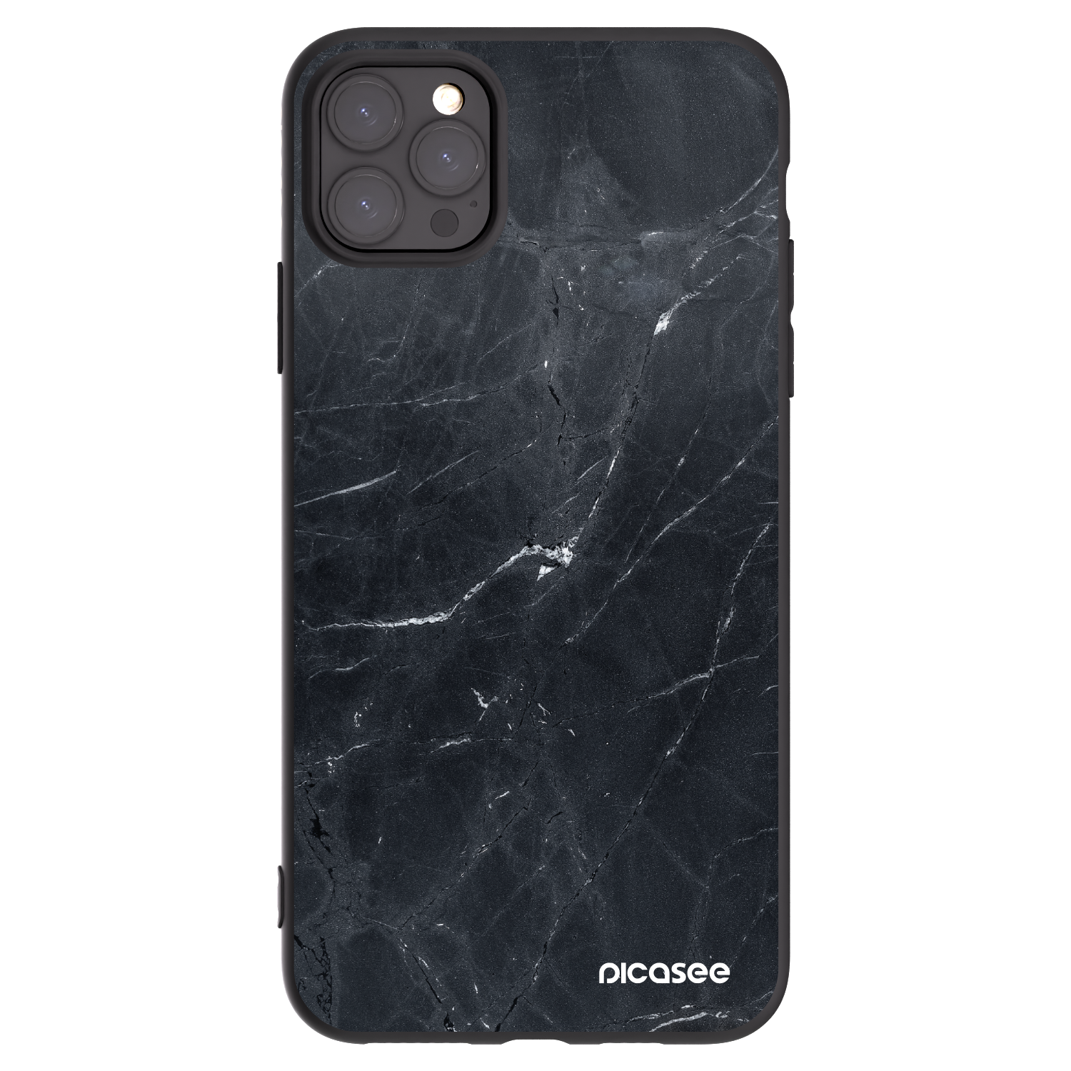 Picasee husă neagră din silicon pentru Apple iPhone 11 Pro Max - Black marble