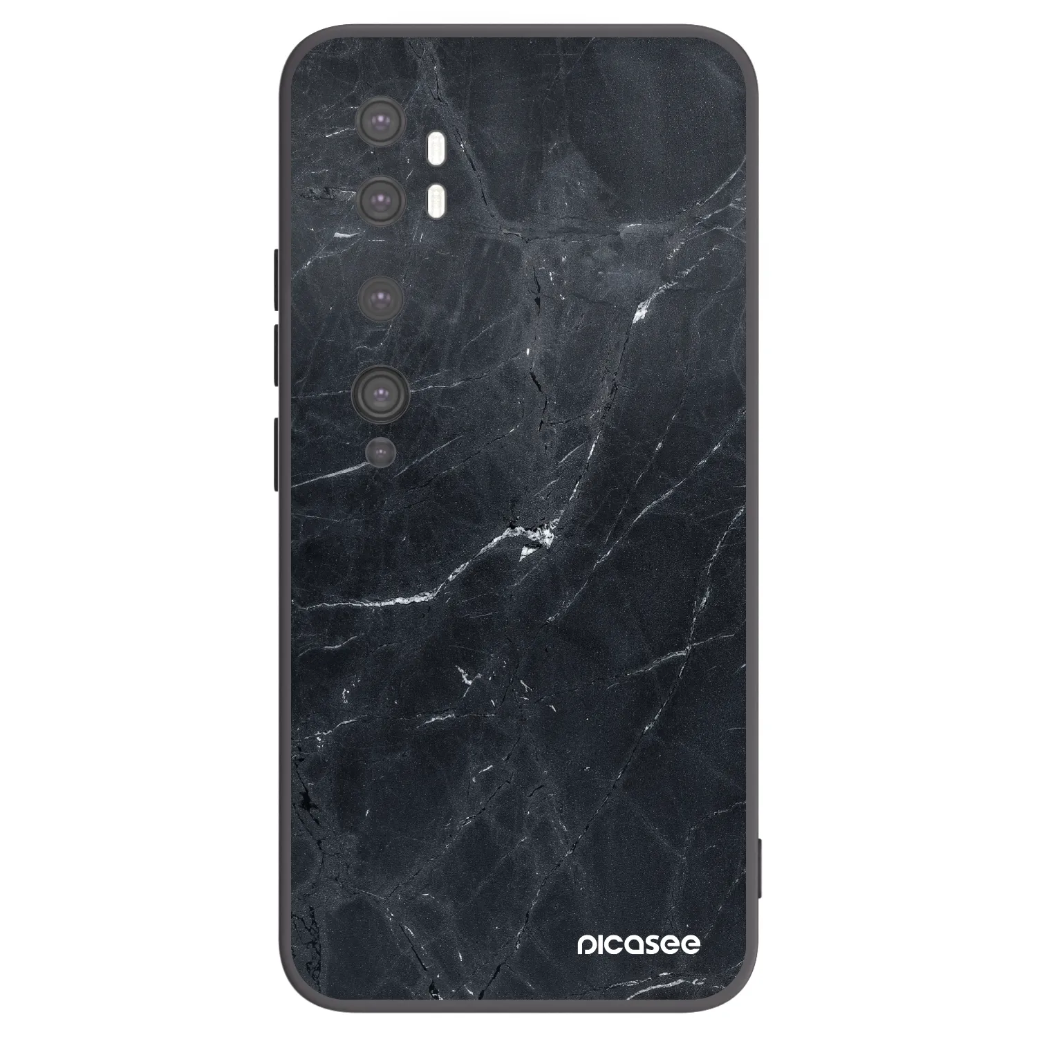 Picasee husă neagră din silicon pentru Xiaomi Mi Note 10 (Pro) - Black marble