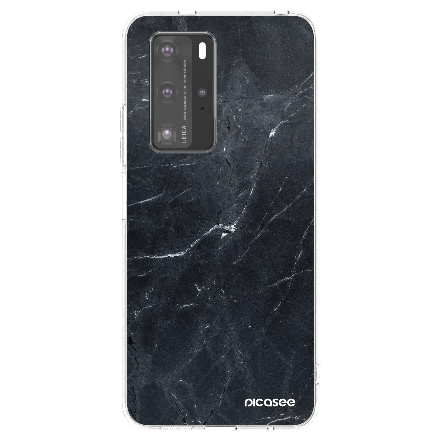 Picasee husă transparentă din silicon pentru Huawei P40 Pro - Black marble