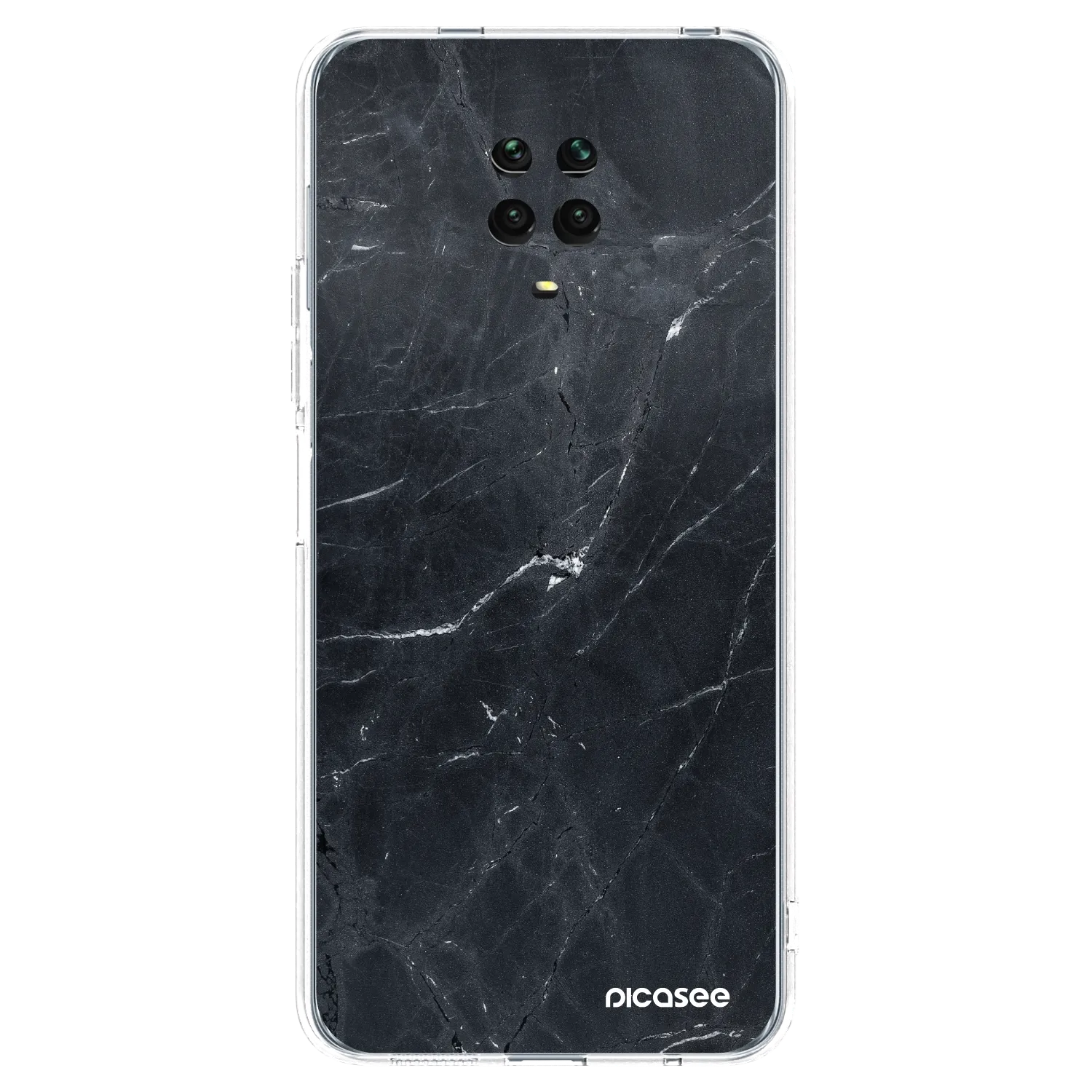 Picasee husă transparentă din silicon pentru Xiaomi Redmi Note 9 Pro - Black marble