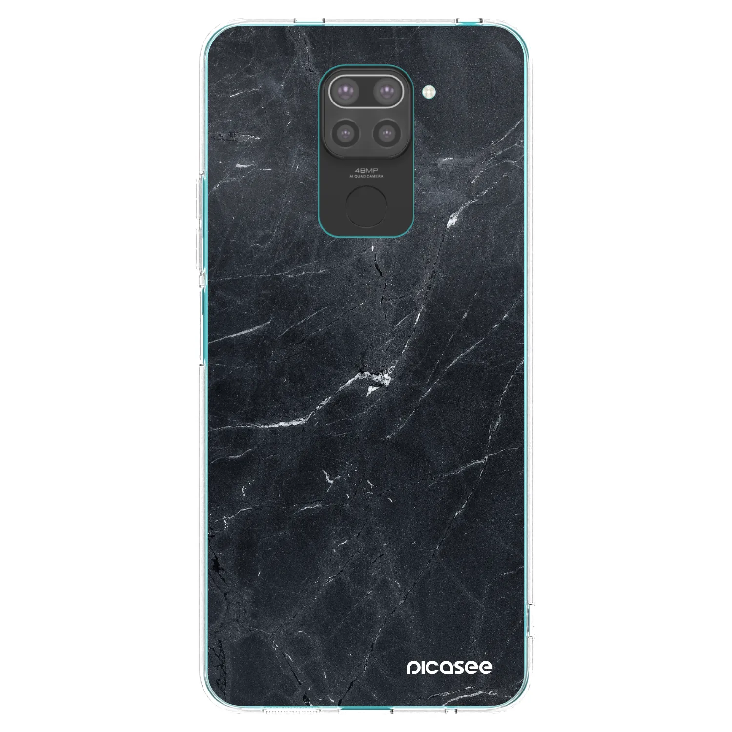 Picasee husă neagră din silicon pentru Xiaomi Redmi Note 9 - Black marble
