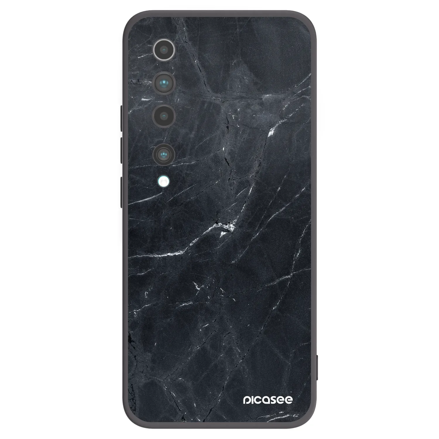 Picasee husă neagră din silicon pentru Xiaomi Mi 10 - Black marble