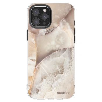 Picasee husă transparentă din silicon pentru Apple iPhone 12 Pro Max - Cream marble