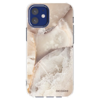 Picasee husă transparentă din silicon pentru Apple iPhone 12 mini - Cream marble
