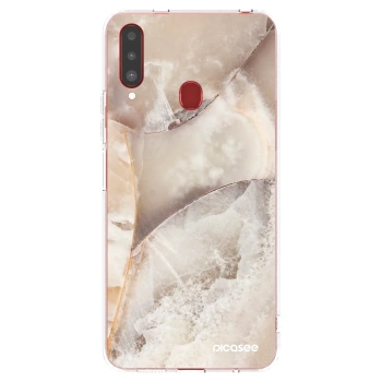 Picasee husă transparentă din silicon pentru Samsung Galaxy A20s - Cream marble