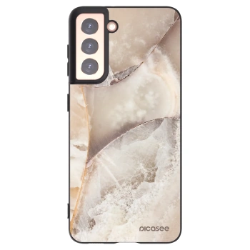 Picasee husă neagră din silicon pentru Samsung Galaxy S21 5G G991B - Cream marble