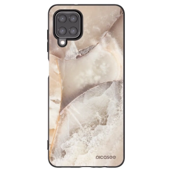 Picasee husă neagră din silicon pentru Samsung Galaxy A12 A125F - Cream marble