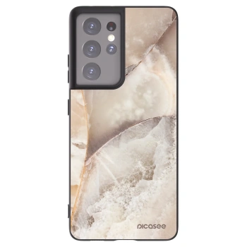 Picasee husă neagră din silicon pentru Samsung Galaxy S21 Ultra 5G G998B - Cream marble