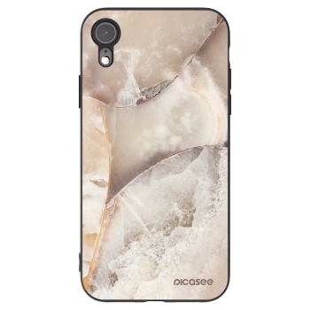 Picasee husă neagră din silicon pentru Apple iPhone XR - Cream marble