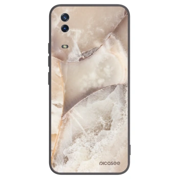 Picasee husă neagră din silicon pentru Vivo Y11s - Cream marble
