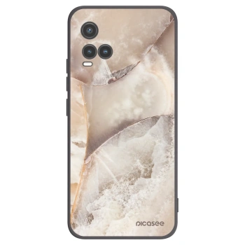Picasee husă neagră din silicon pentru Vivo Y33s - Cream marble