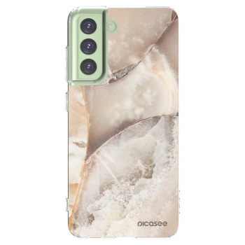 Picasee husă transparentă din silicon pentru Samsung Galaxy S21 FE 5G - Cream marble
