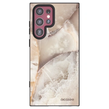 Picasee husă neagră din silicon pentru Samsung Galaxy S22 Ultra 5G - Cream marble