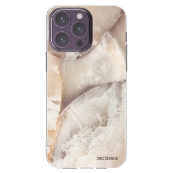 Picasee husă transparentă din silicon pentru Apple iPhone 14 Pro Max - Cream marble