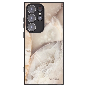 Picasee husă neagră din silicon pentru Samsung Galaxy S23 Ultra 5G - Cream marble