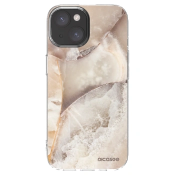 Picasee husă transparentă din silicon pentru Apple iPhone 15 - Cream marble