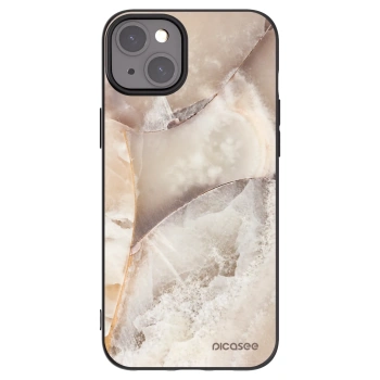 Picasee husă neagră din silicon pentru Apple iPhone 15 Plus - Cream marble