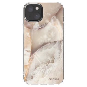 Picasee husă transparentă din silicon pentru Apple iPhone 15 Plus - Cream marble