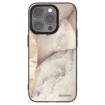 Picasee husă neagră din silicon pentru Apple iPhone 15 Pro - Cream marble