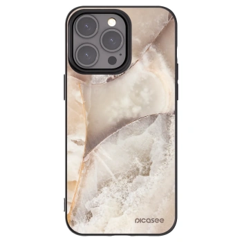 Picasee husă neagră din silicon pentru Apple iPhone 15 Pro Max - Cream marble