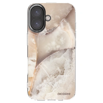 Picasee husă transparentă din silicon pentru Apple iPhone 16 - Cream marble
