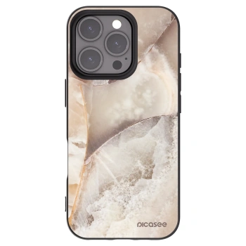 Picasee husă neagră din silicon pentru Apple iPhone 16 Pro - Cream marble