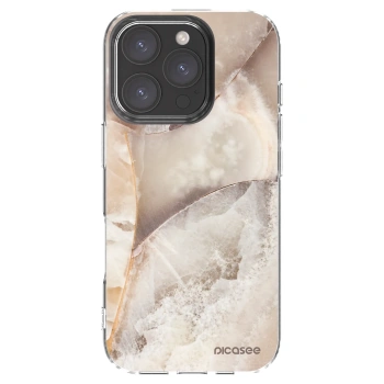 Picasee husă transparentă din silicon pentru Apple iPhone 16 Pro - Cream marble