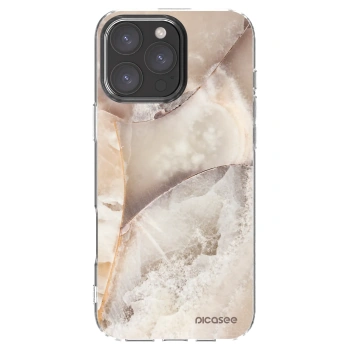 Picasee husă transparentă din silicon pentru Apple iPhone 16 Pro Max - Cream marble