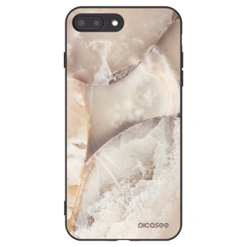 Picasee husă neagră din silicon pentru Apple iPhone 8 Plus - Cream marble
