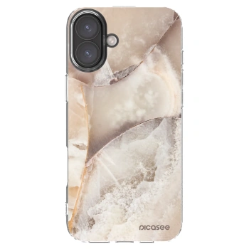 Picasee husă transparentă din silicon pentru Apple iPhone 16 Plus - Cream marble
