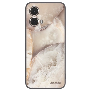 Picasee husă neagră din silicon pentru Motorola Moto G85 - Cream marble