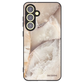 Picasee husă neagră din silicon pentru Samsung Galaxy S24 FE S721B - Cream marble