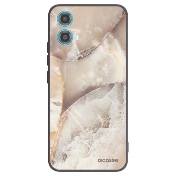 Picasee husă neagră din silicon pentru Motorola Moto G34 5G - Cream marble