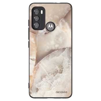 Picasee husă neagră din silicon pentru Motorola Edge 60 5G - Cream marble