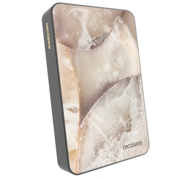 Picasee Powerbank cu MagSafe 10 000 mAh Gri - Cream marble