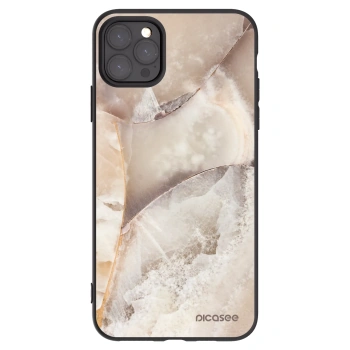 Picasee husă neagră din silicon pentru Apple iPhone 11 Pro Max - Cream marble