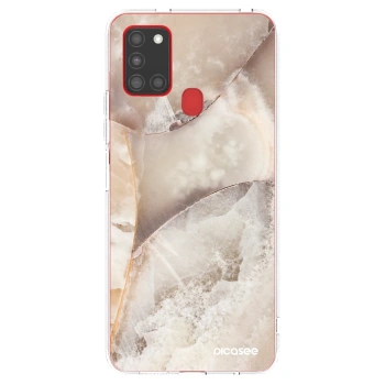 Picasee husă transparentă din silicon pentru Samsung Galaxy A21s - Cream marble